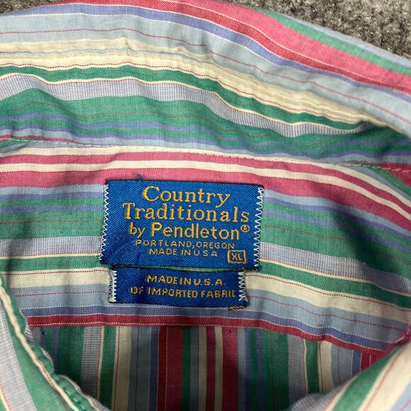 Pendleton Shirt Mens XL Multicolor Stripe Button Down Country Traditions - Picture 4 of 8